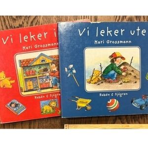 Swedish Children''s Board Books Vi Leker Inne and Ute Grossmann